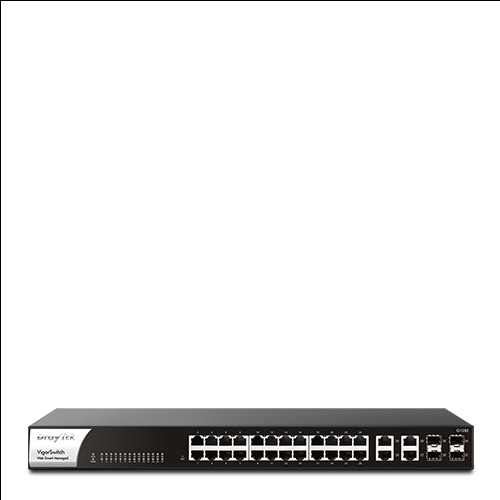 Thiết bị mạng DrayTek VigorSwitch G1282 - 24 port LAN Gigabit +4 SFP port gigabit