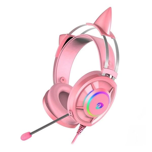 Tai nghe gaming DAREU EH469 hồng 7.1 Surround Kem Led Chụp Tai