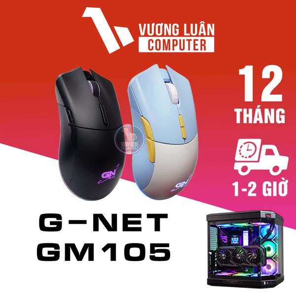 Chuột chơi game, chuột máy tính G-NET GM105 Đen - Xanh có dây