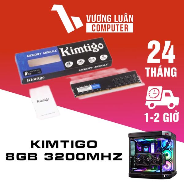 Ram Máy tính DDR4 KIMTIGO 8GB 3200Mhz Tản Đen Chính Hãng - Bảo hành đổi mới