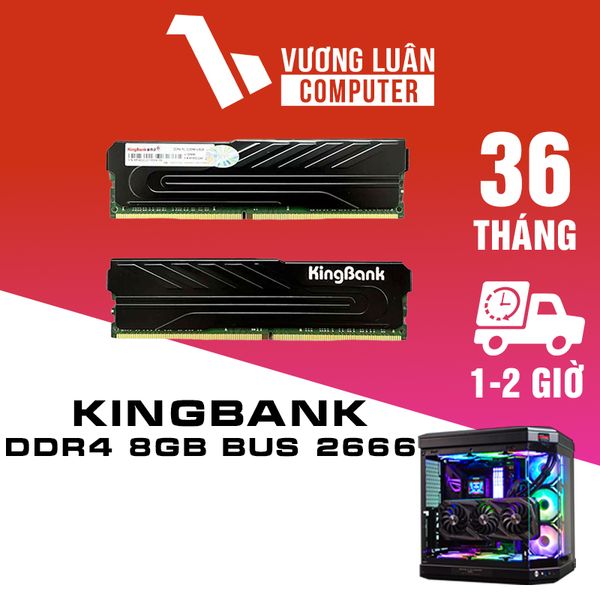 Ram Máy tính Kingbank tản thép DDR4 8GB Bus 2666 -Bảo hành 36T
