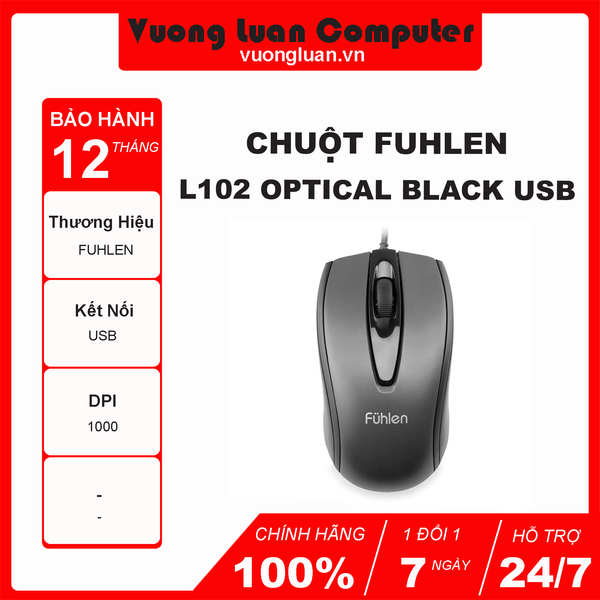 Chuột Fuhlen L102 Optical Black USB