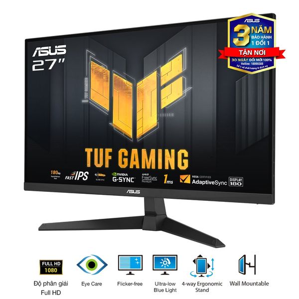 Màn Hình Gaming ASUS TUF VG279Q3A (27.0 inch - FHD - IPS - 180Hz - 1ms - ELMBSync - GSync - FreeSync)