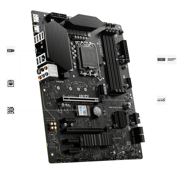 Mainboard MSI PRO Z790-S WIFI | Intel Z790, Socket 1700, ATX, 4 khe DDR5
