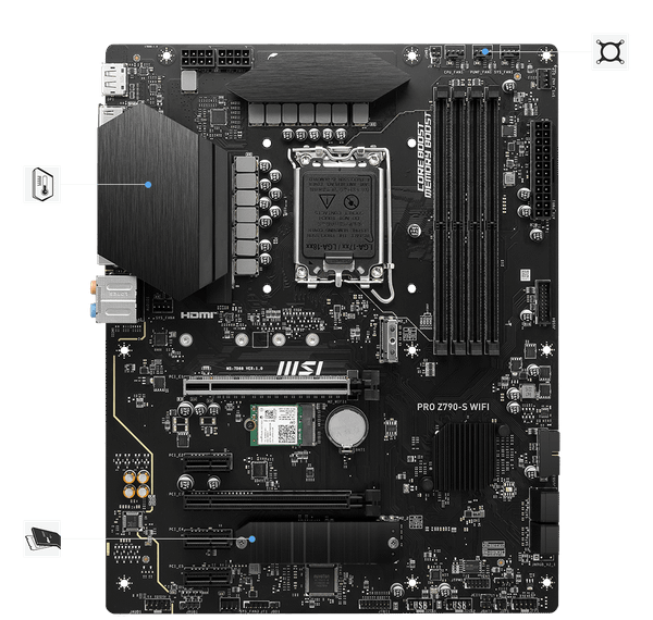 Mainboard MSI PRO Z790-S WIFI | Intel Z790, Socket 1700, ATX, 4 khe DDR5