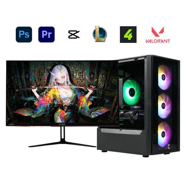 CBGM09 (I3 12100F | RAM 16GB | RX 580 8GB | SSD 256GB | MAIN H610 | MÀN 24INCH )