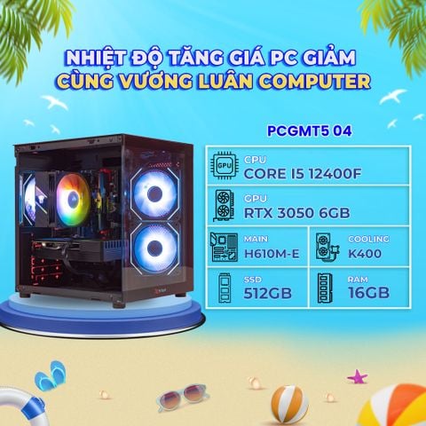 PCGMT5 04 (I5 12400F | RAM 16GB | SSD 512GB | VGA RTX 3050 6GB | MAIN H610M-E)