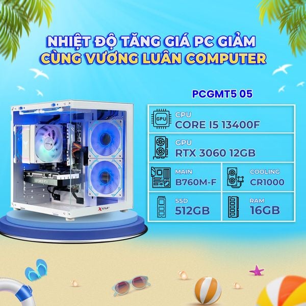 PCGMT5 05 (I5 13400F | RAM 16GB | SSD 512GB | VGA RTX 3060 12GB | MAIN B760M-F)