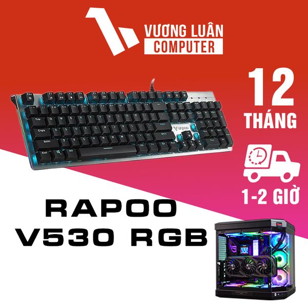 Bàn phím Gaming Rapoo V530 RGB Xám Đen Có dây