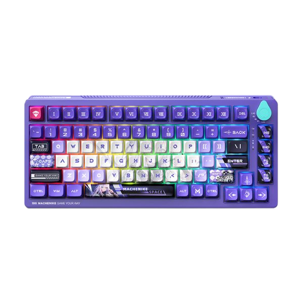 Bàn phím Machenike K600T-B82 White Purple Tri-Mode RGB