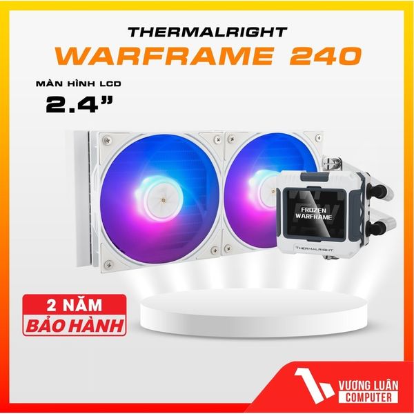 Tản nhiệt nước AIO Thermalright Frozen Warframe 240 ARGB đen/trắng mặt LED tùy chỉnh - Màn hình LCD tích hợp