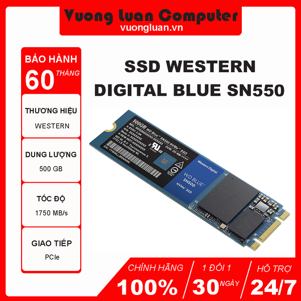 Ổ cứng SSD Western Digital Blue SN550 PCIe Gen3 x4 NVMe M.2 500GB