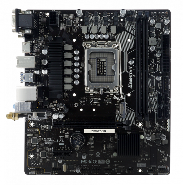 Mainboard Biostar Z690MX2-E D4 WiFi Socket | Có Socket WiFi