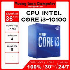 CPU INTEL CORE I3-10100 (3.6GHZ TURBO UP TO 4.3GHZ, 4 NHÂN 8 LUỒNG, 6MB CACHE, 65W) - SOCKET INTEL LGA 1200