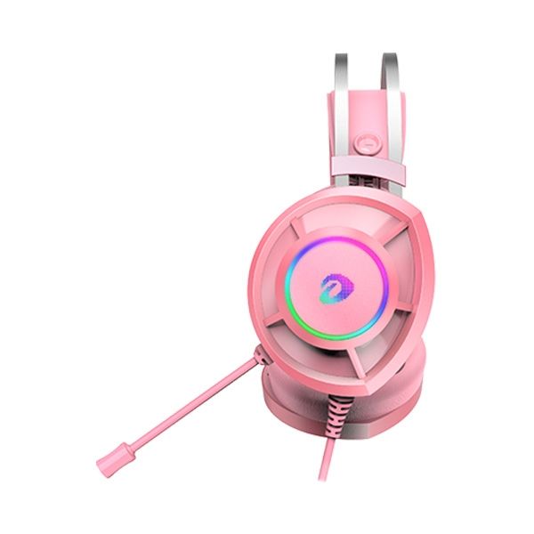 Tai nghe gaming DAREU EH469 hồng 7.1 Surround Kem Led Chụp Tai
