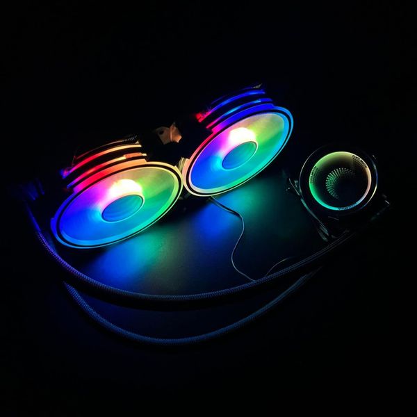Tản Nhiệt Nước All in One Coolmoon IceMoon Tản TY1/WF1/ Y1 có báo nhiệt 240 đen Led ARGB Gương Vô Cực ,có bản hiển thị nhiệt độ