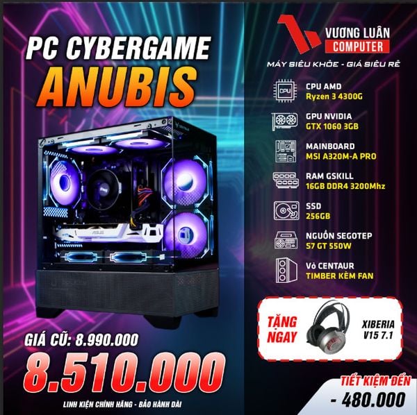 PC Gaming Anubis AMD Ryzen 3 4300G | RAM 16G| SSD 256G | 1060 3GB