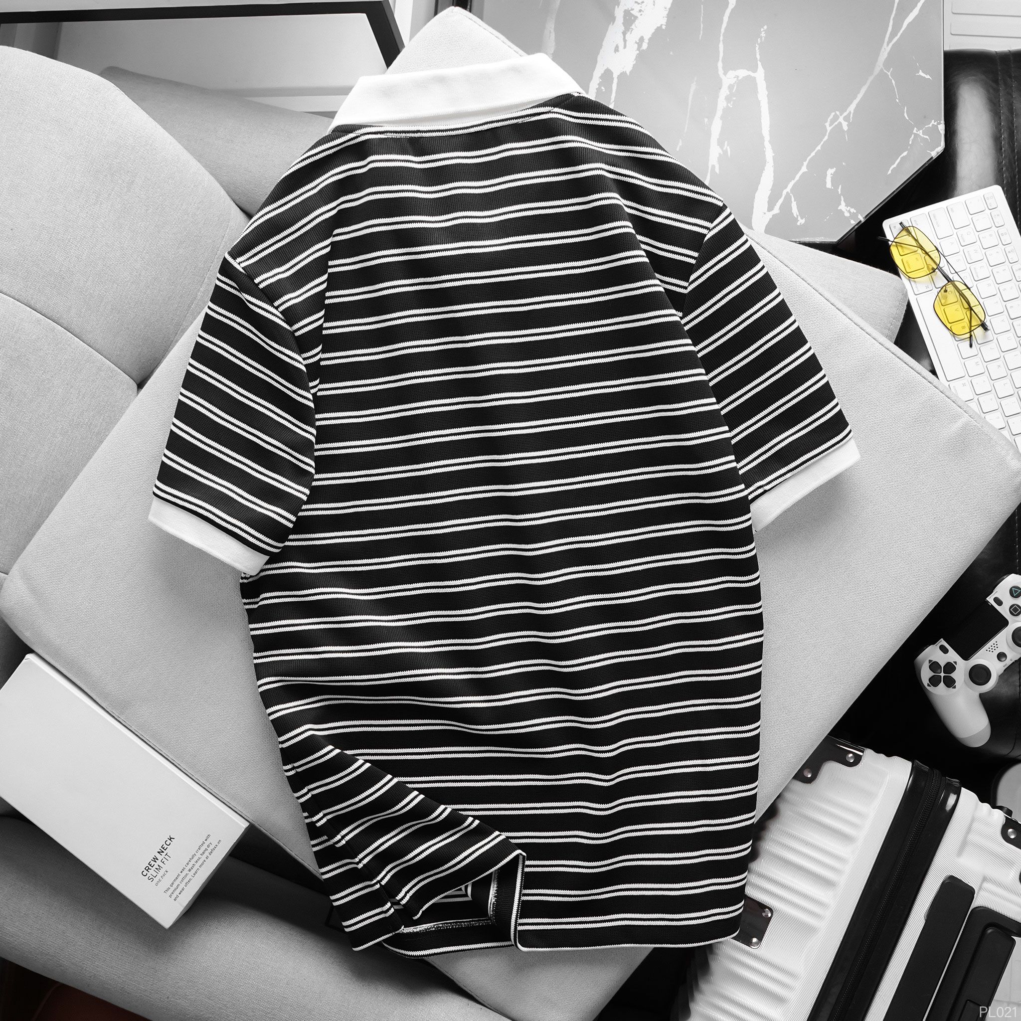  Áo polo cổ V RAFOZ kẻ ngang - 021 