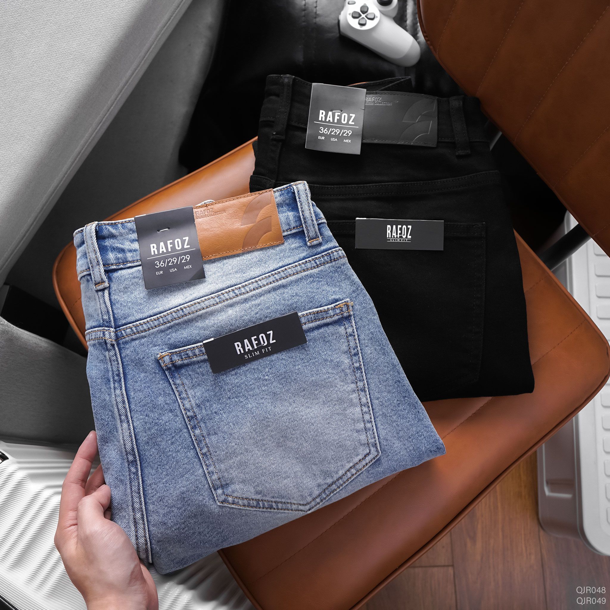  Quần jean RAFOZ xanh sáng xước - 048 