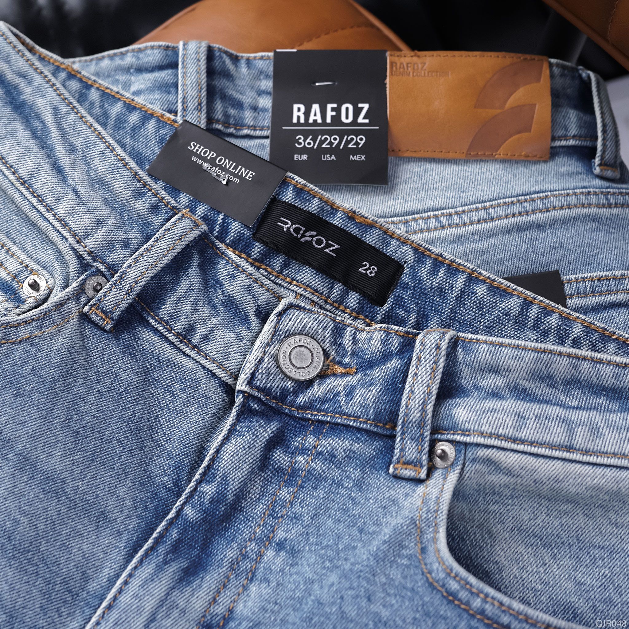  Quần jean RAFOZ xanh sáng xước - 048 