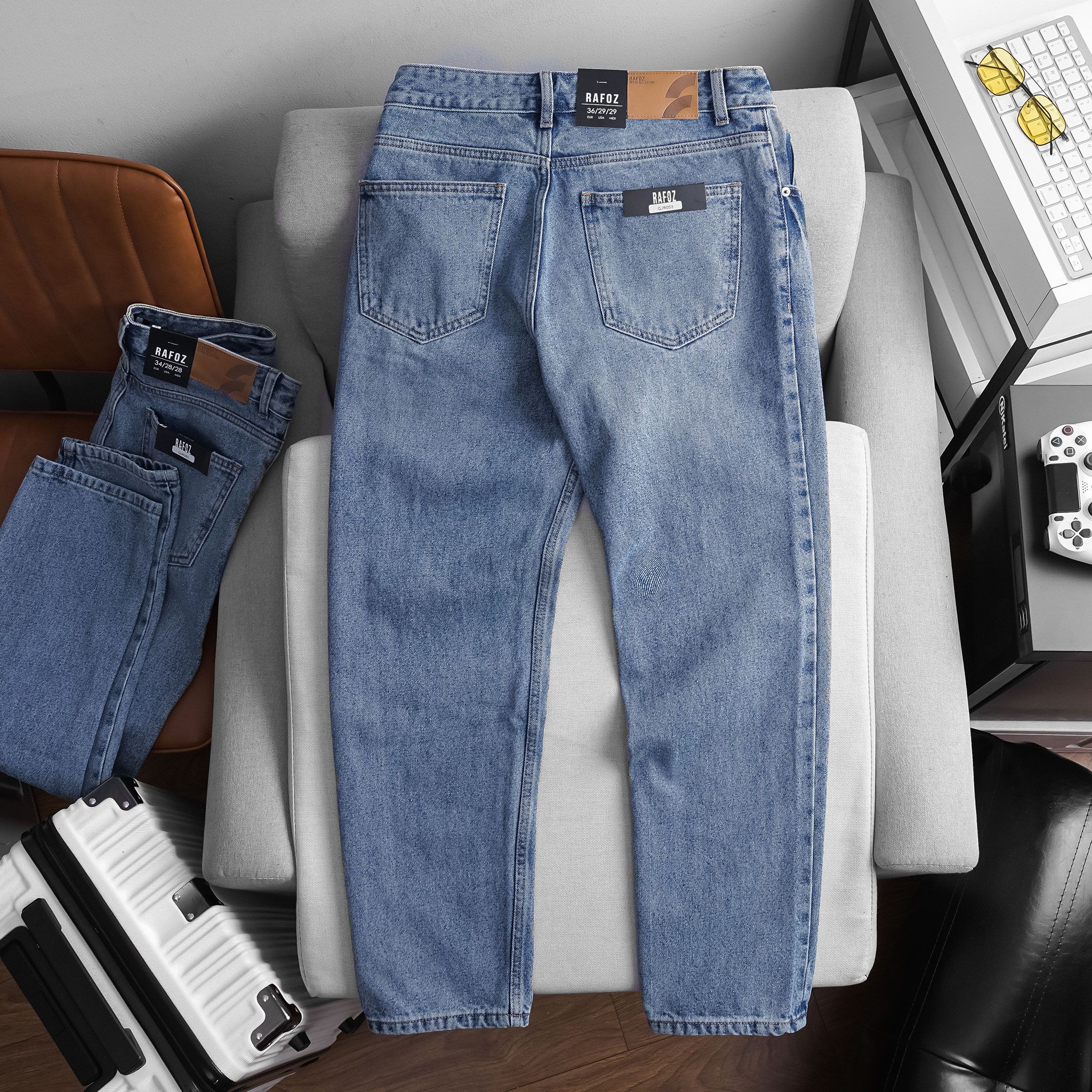  Quần jean relaxed RAFOZ Xanh nhạt - 053 