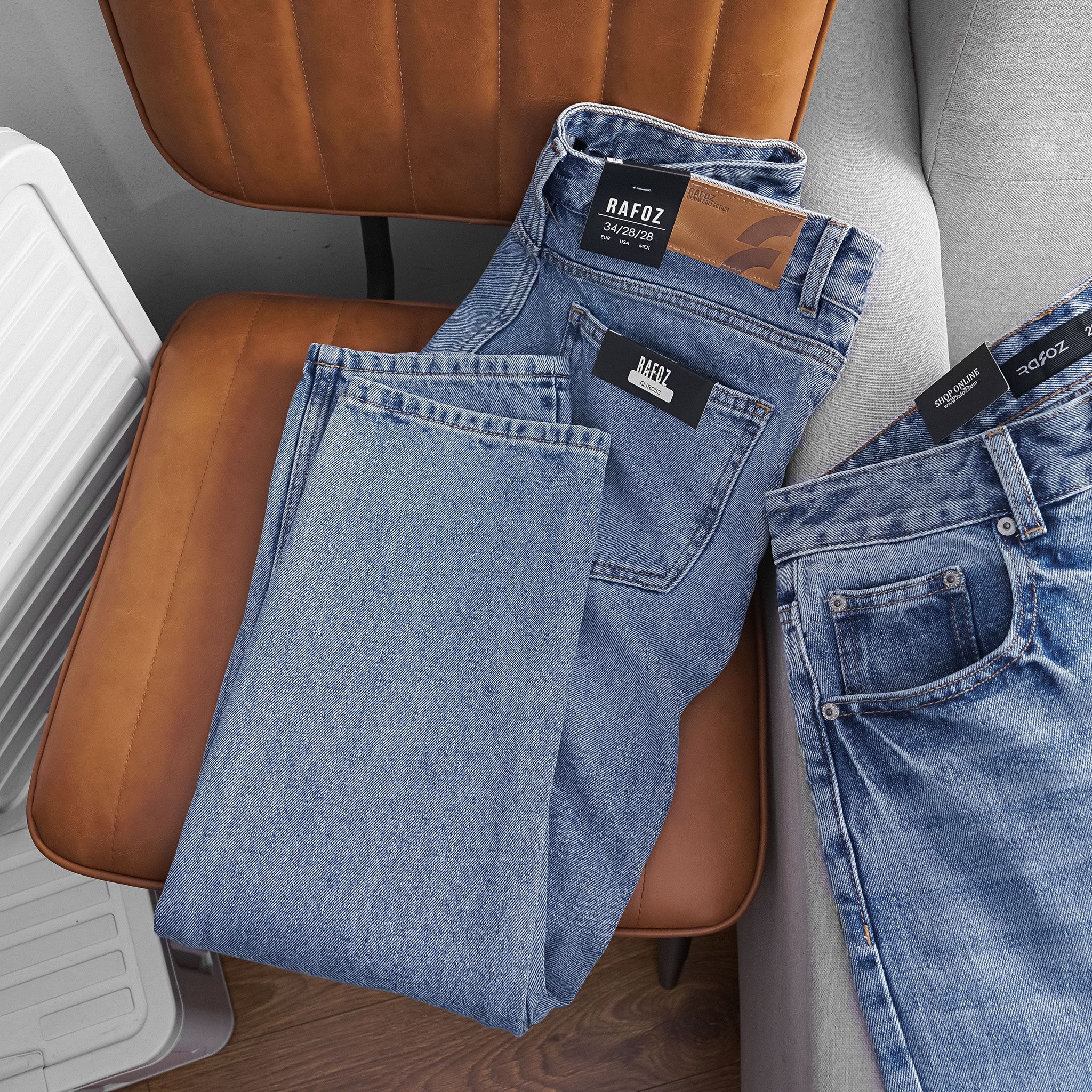  Quần jean relaxed RAFOZ Xanh nhạt - 053 