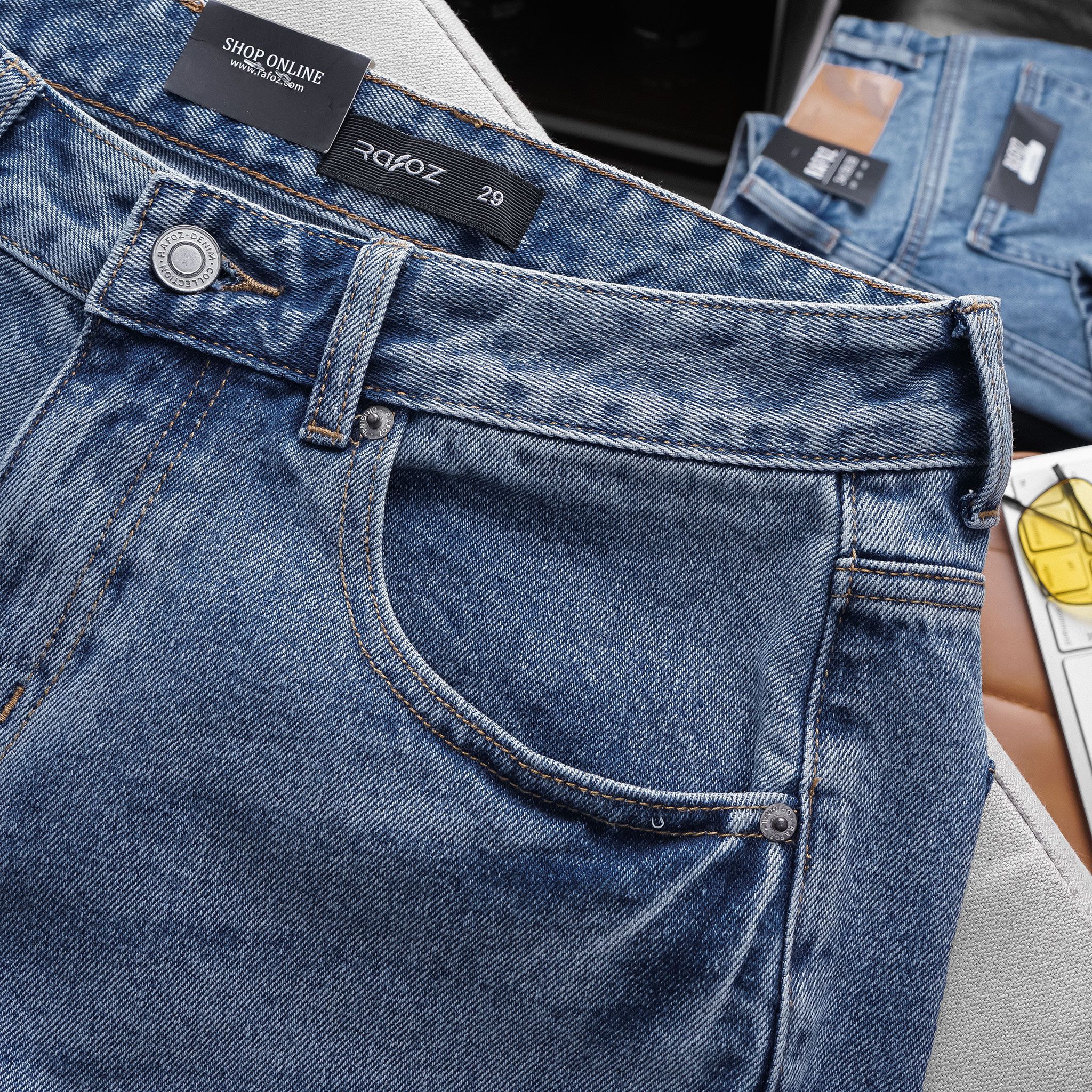  Quần jean relaxed RAFOZ Xanh nhạt - 053 