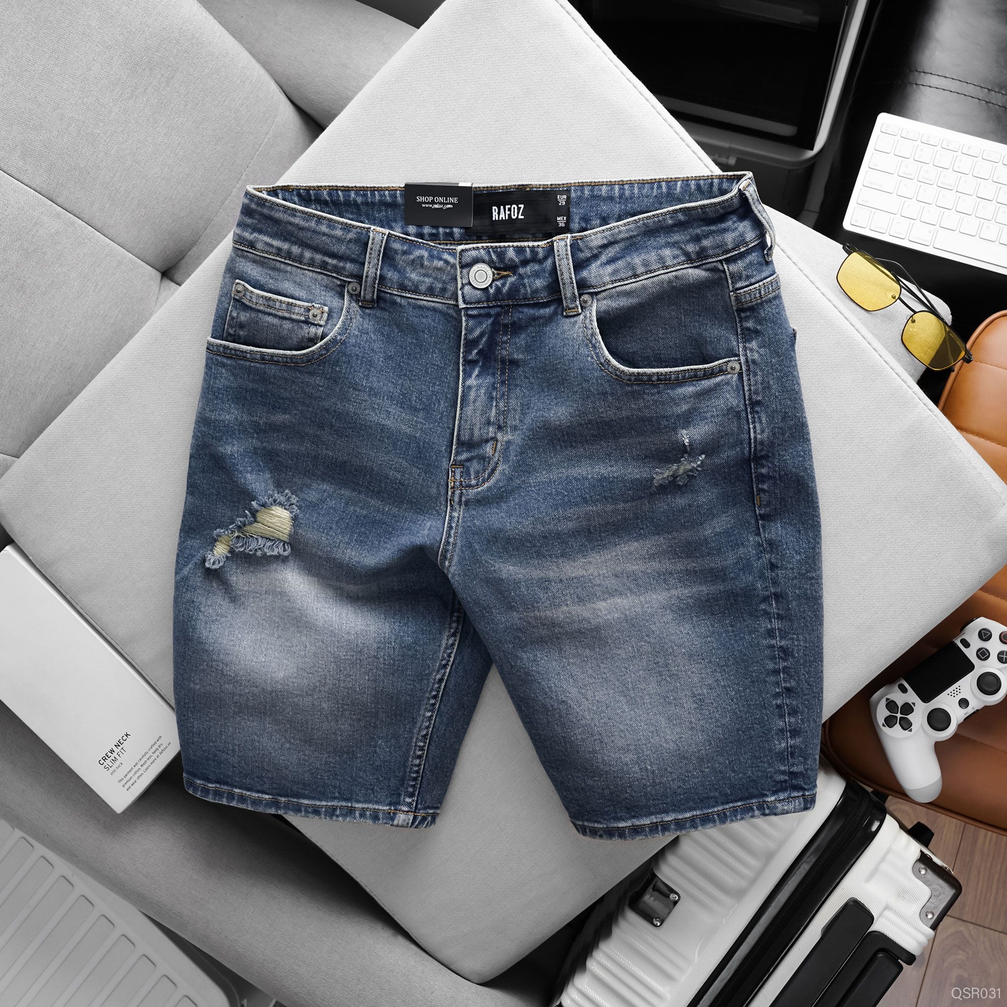  Quần short jean xanh rách RAFOZ - 031 