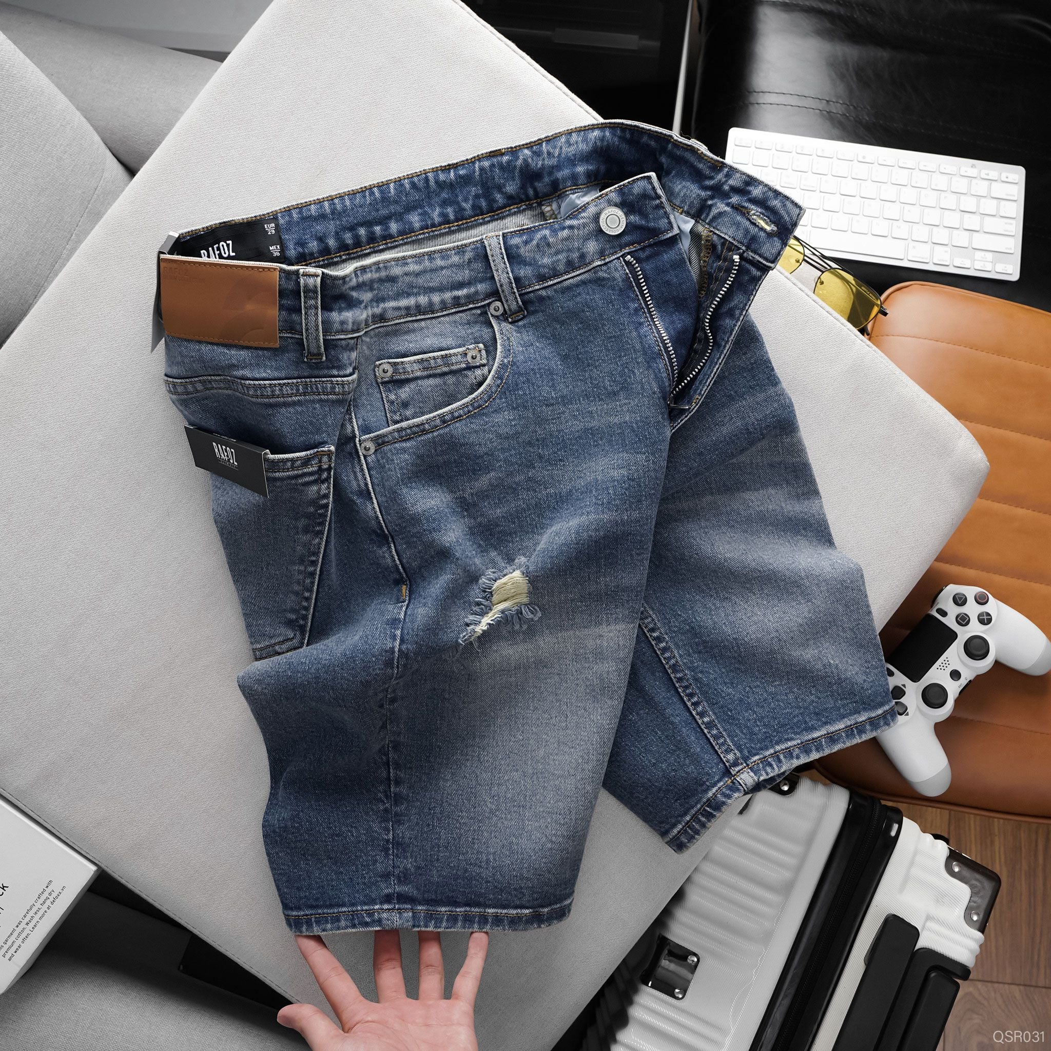  Quần short jean xanh rách RAFOZ - 031 