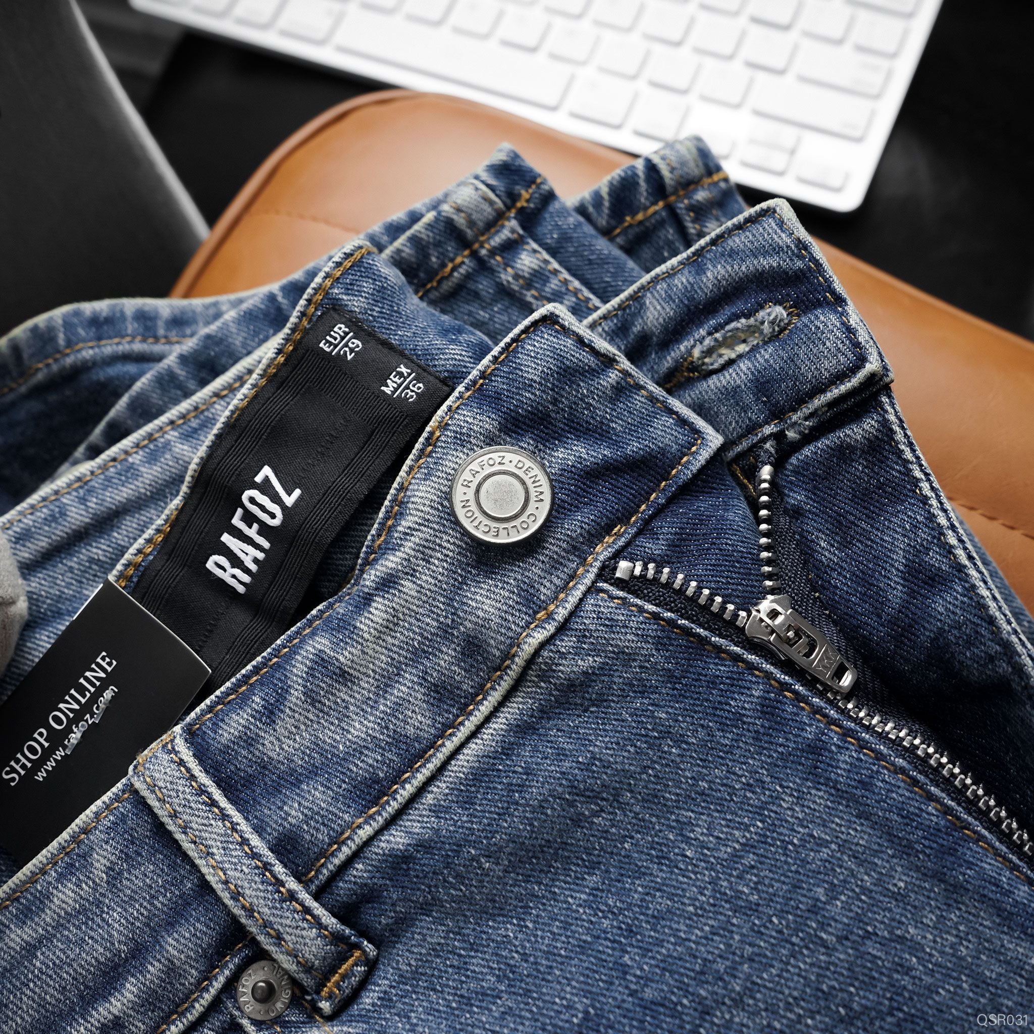  Quần short jean xanh rách RAFOZ - 031 