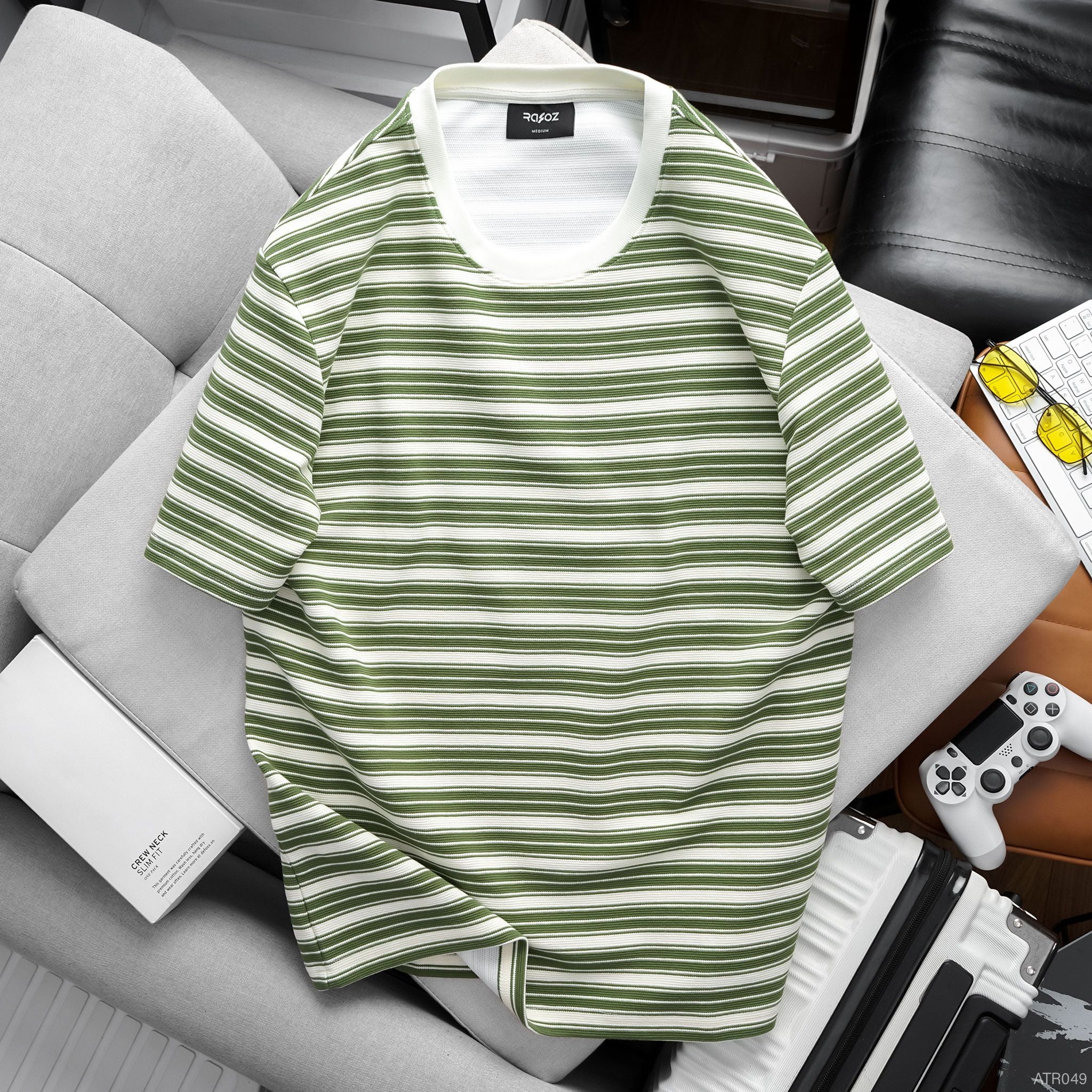  Áo thun RAFOZ textured striped - 049 