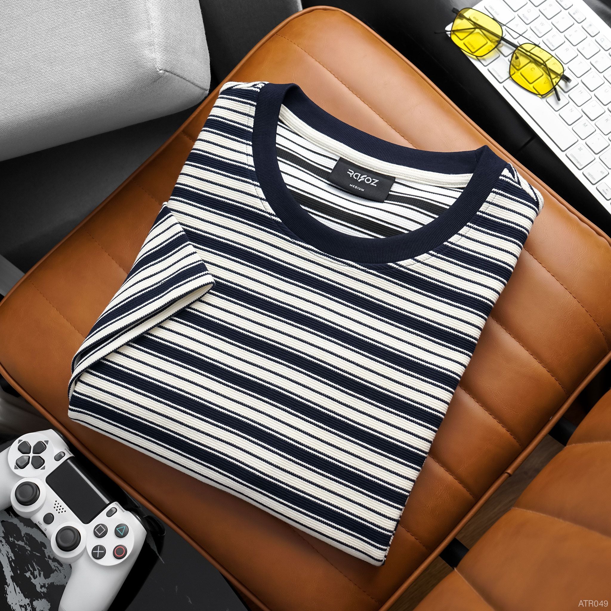  Áo thun RAFOZ textured striped - 049 