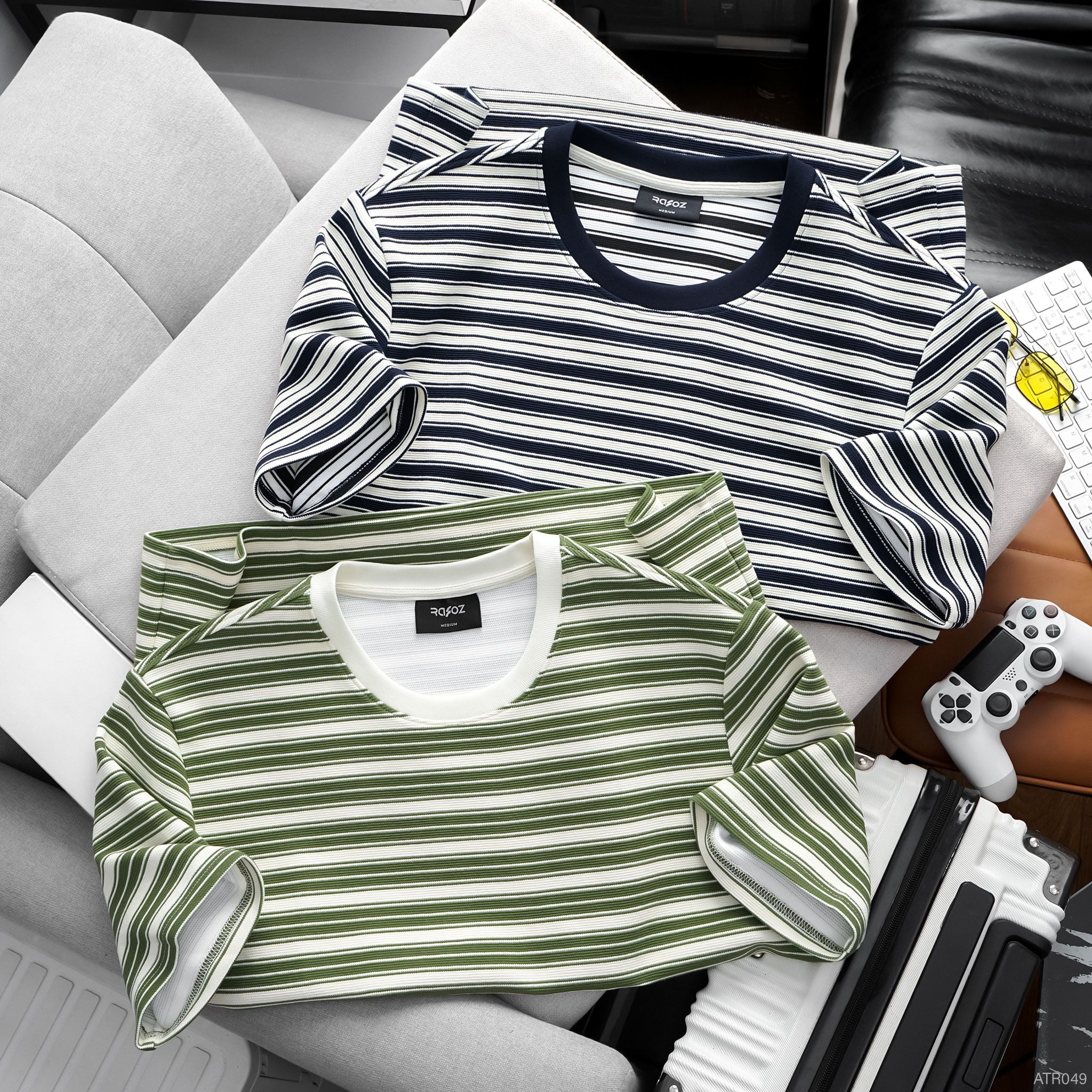  Áo thun RAFOZ textured striped - 049 