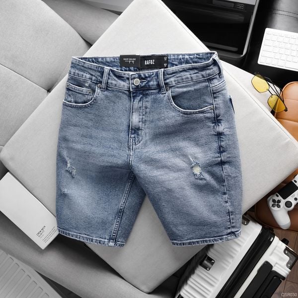  Quần short jean RAFOZ xanh sước - 030 
