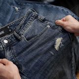  Quần jean RAFOZ xanh đậm rách - 044 