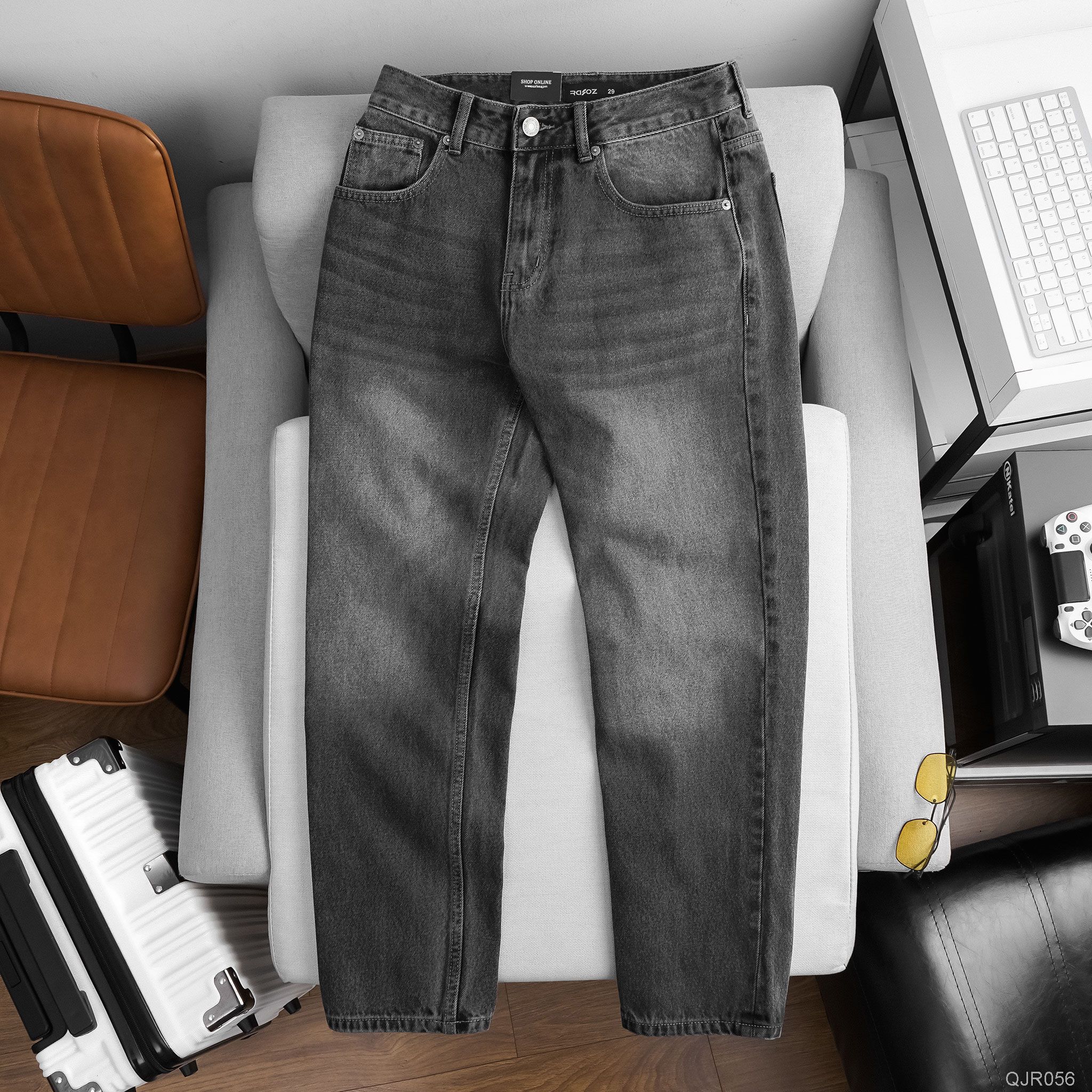  Quần jean RAFOZ Grey wash relaxed - 056 