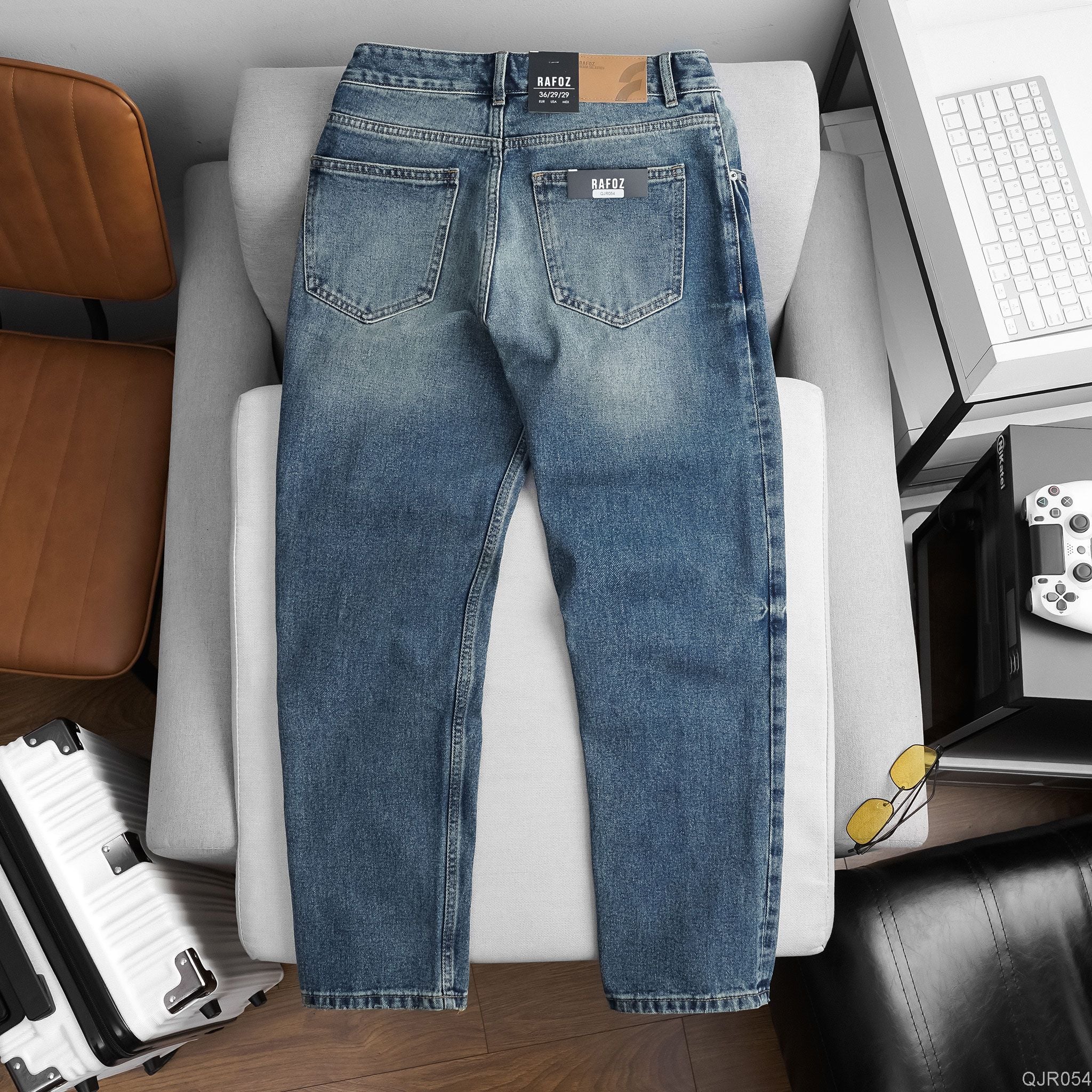  Quần jean relaxed RAFOZ blue ripped - 054 