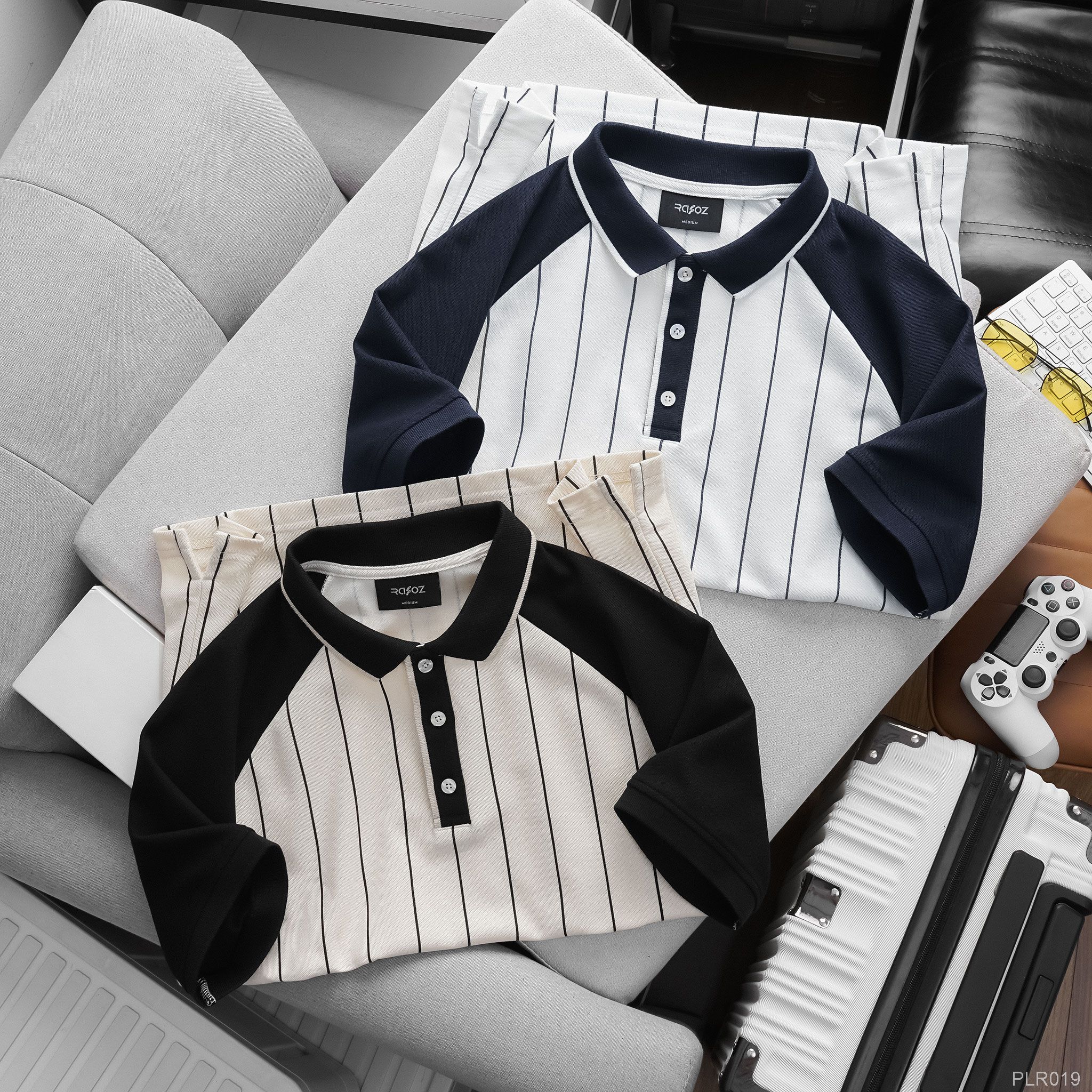  Áo polo raglan kẻ dọc RAFOZ - 019 
