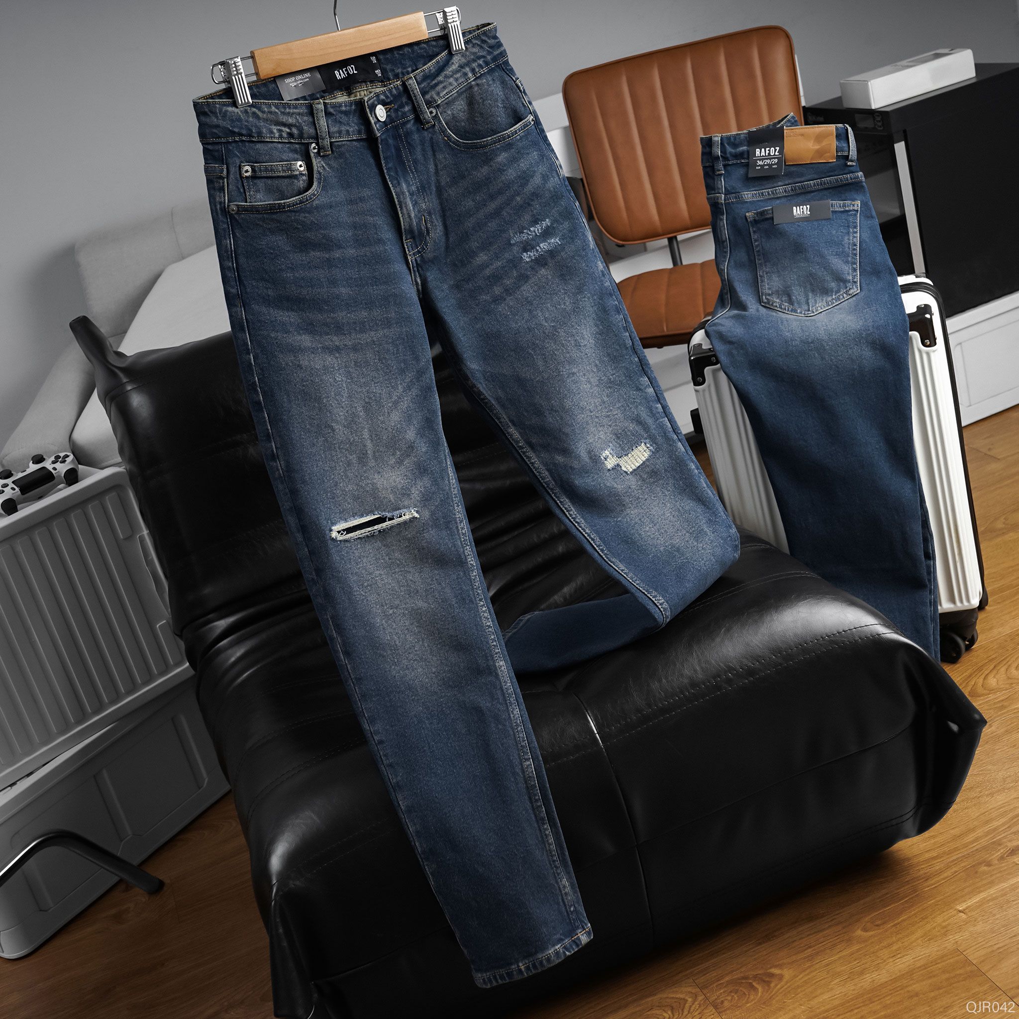  Quần jean RAFOZ dark blue ripped - 042 