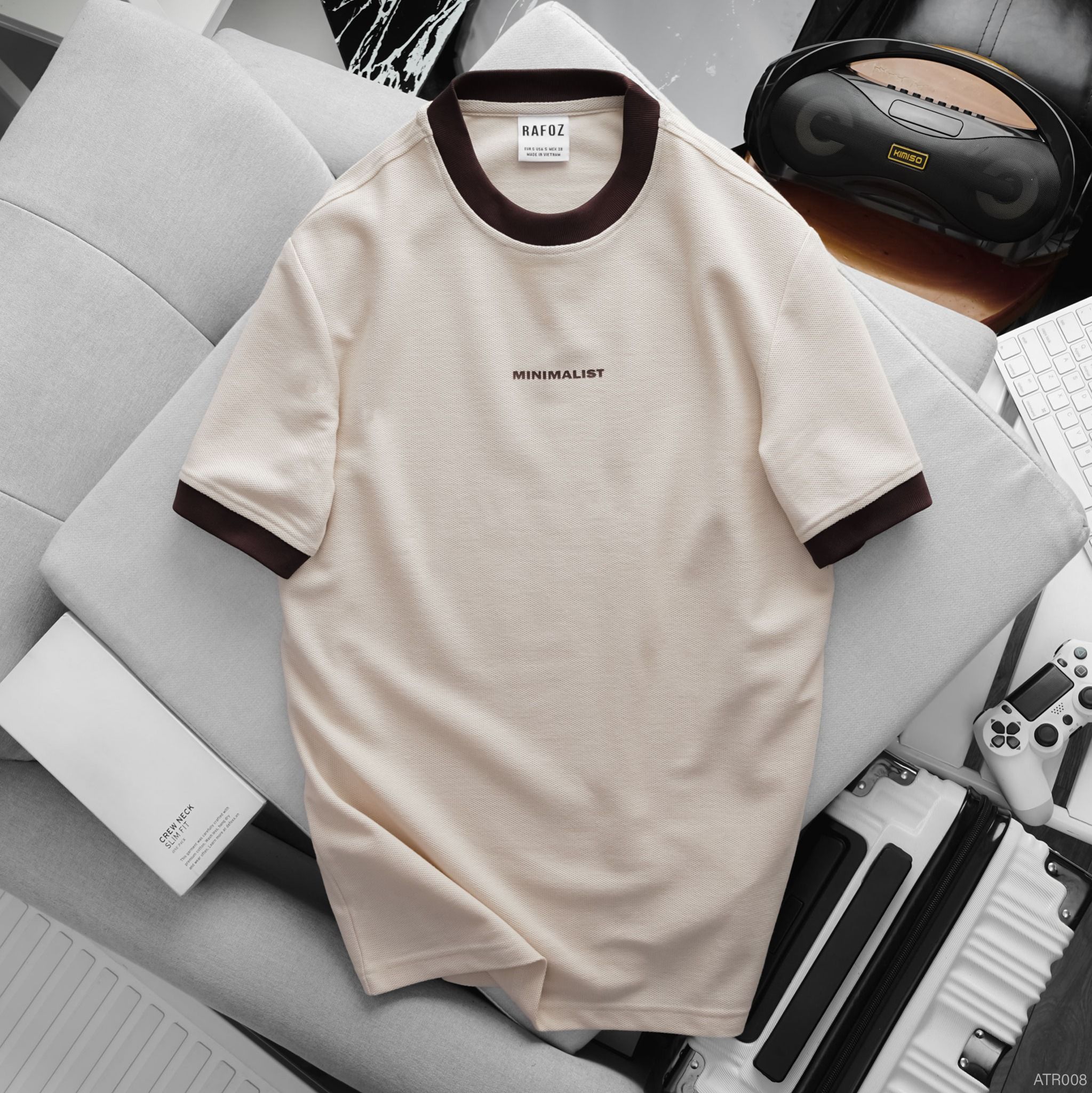  Áo thun RAFOZ beige minimalist - 008 