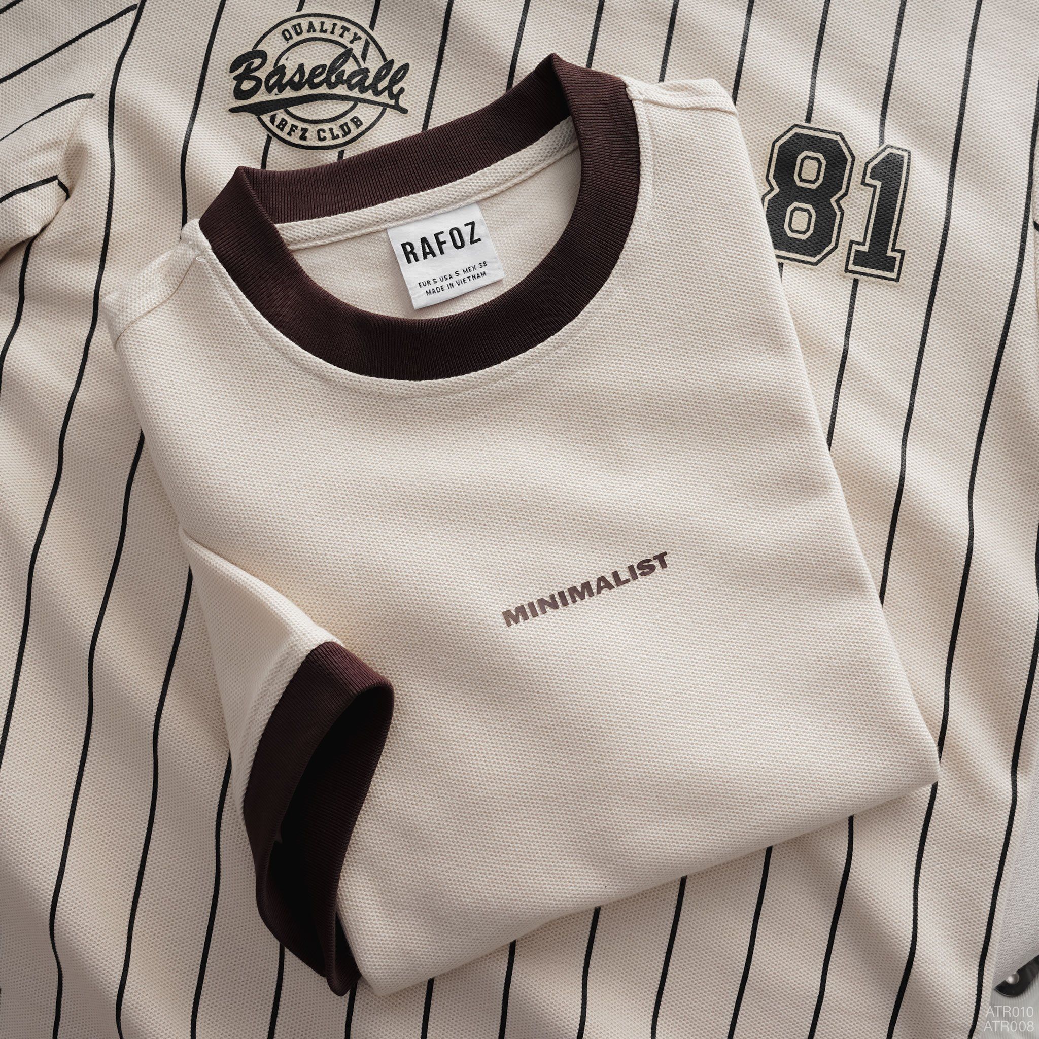  Áo thun RAFOZ beige minimalist - 008 