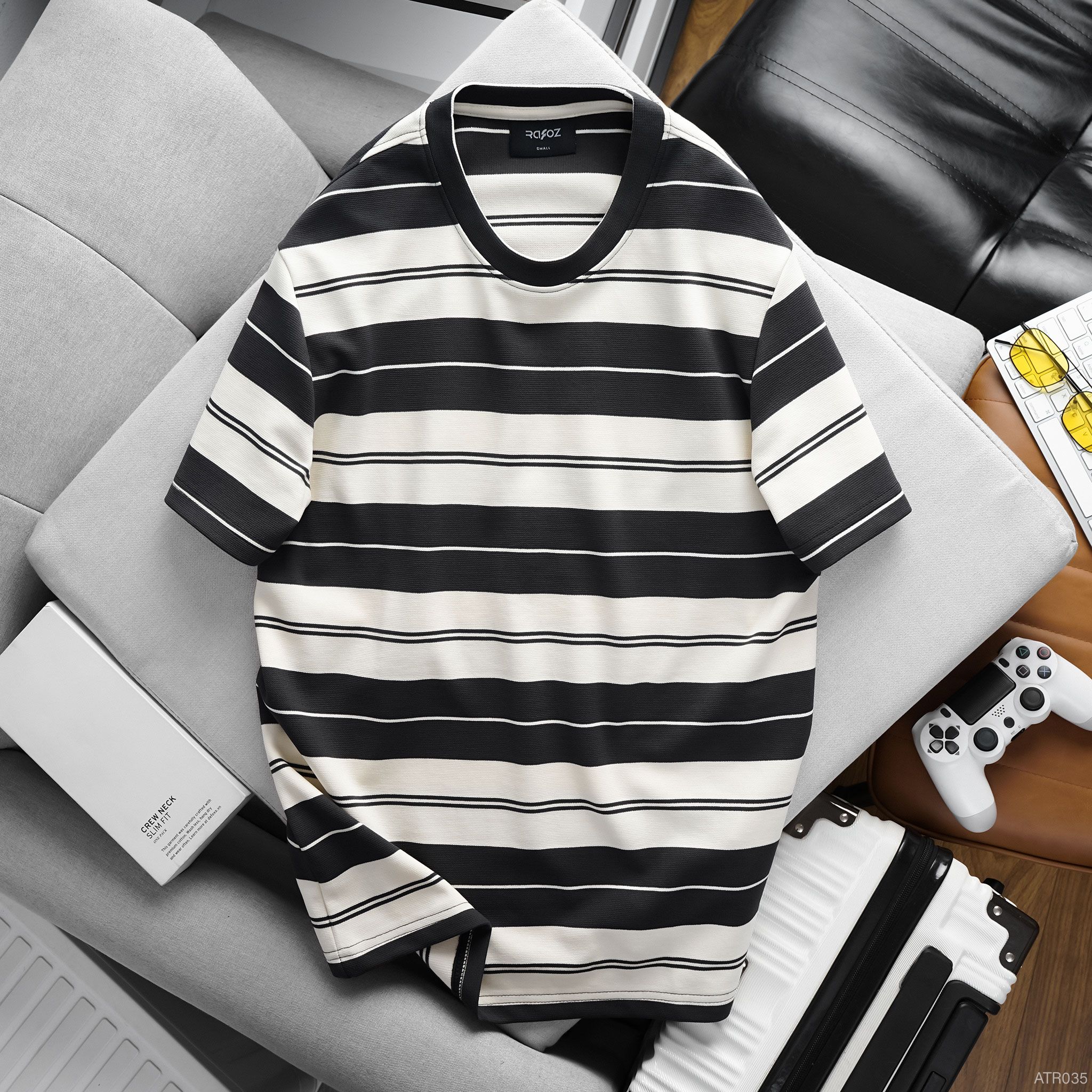  Áo thun RAFOZ kẻ ngang basic - 035 