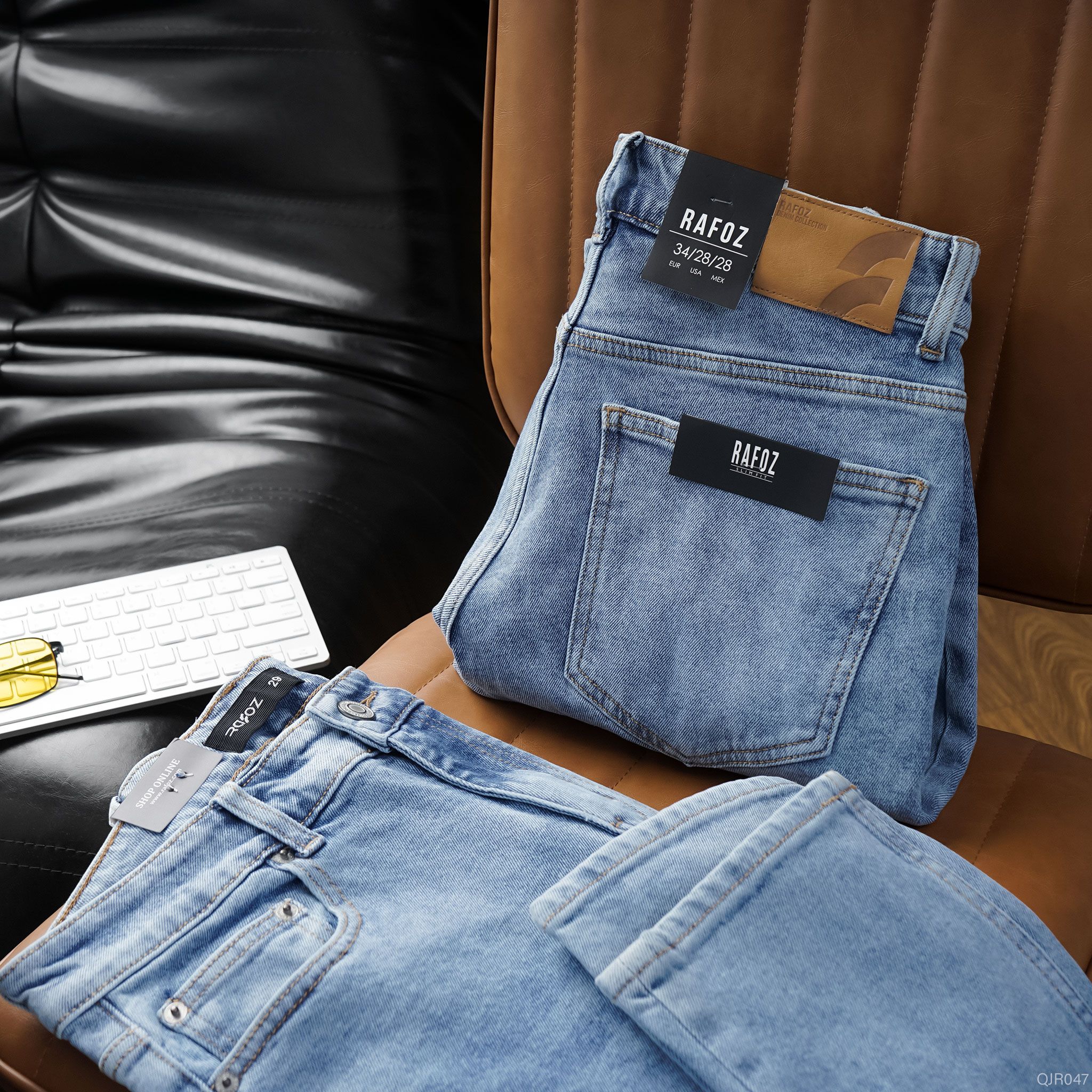  Quần jean RAFOZ xanh nhạt wash - 047 