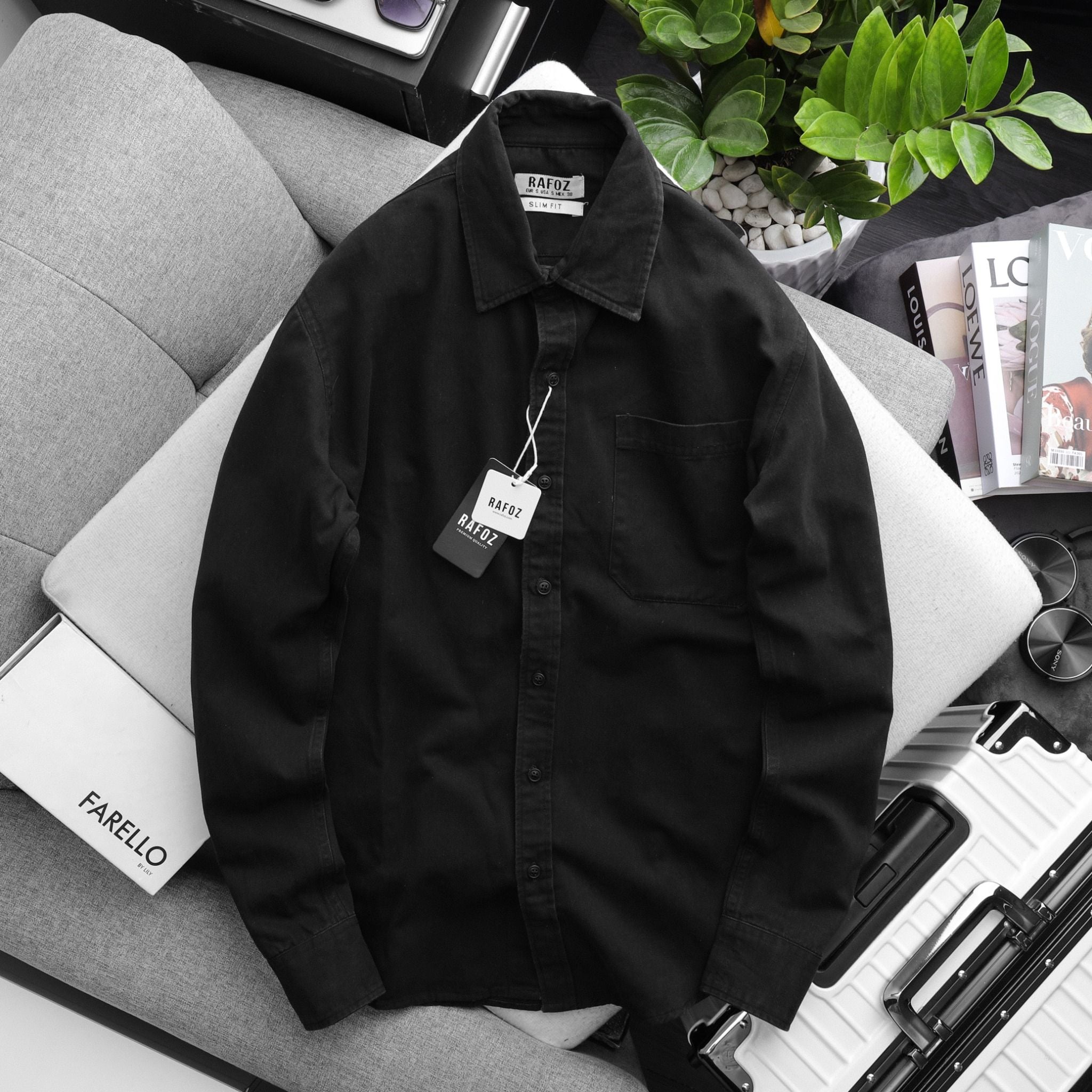  Áo sơ mi Rafoz5 kaki 1 túi - 220216 