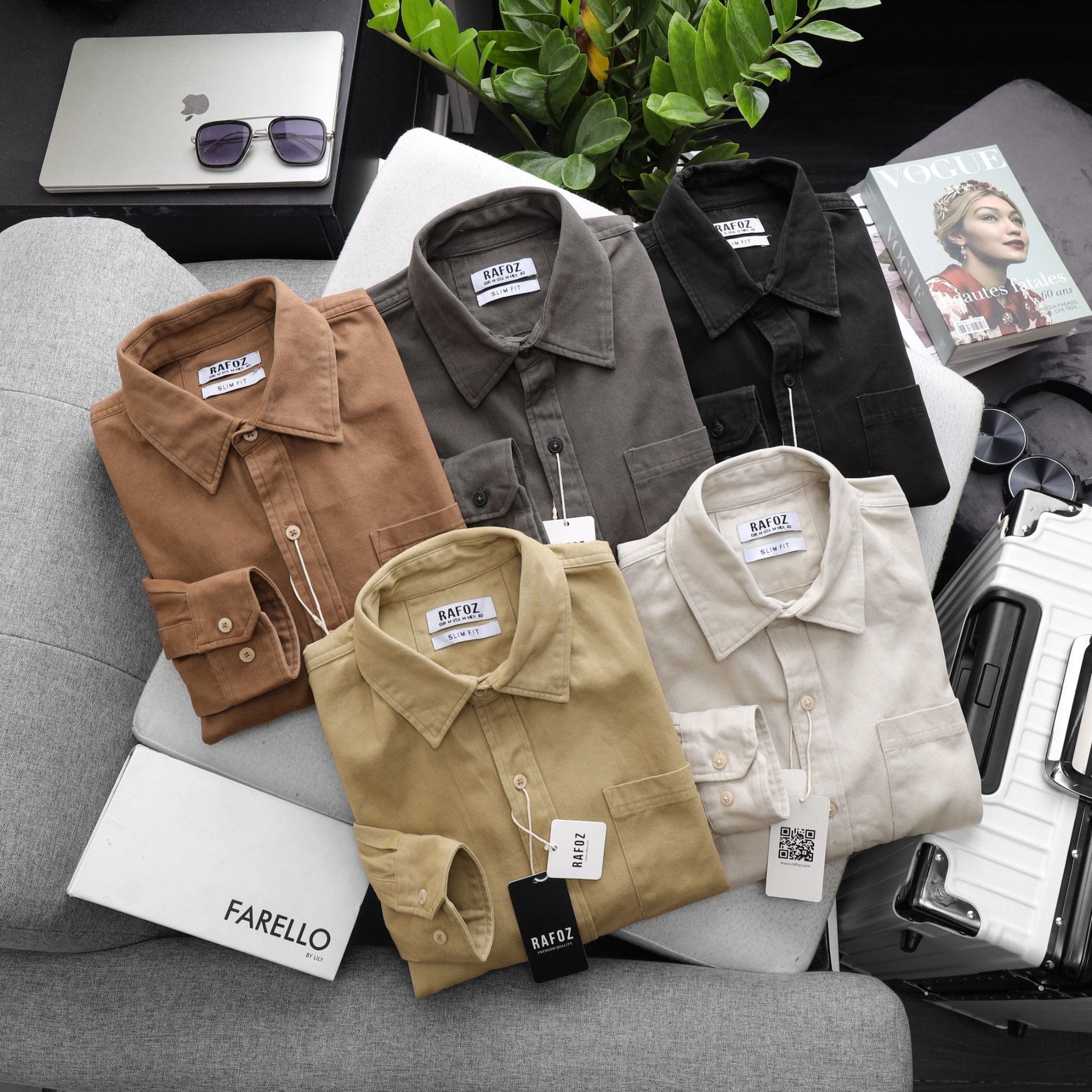  Áo sơ mi Rafoz5 kaki 1 túi - 220216 