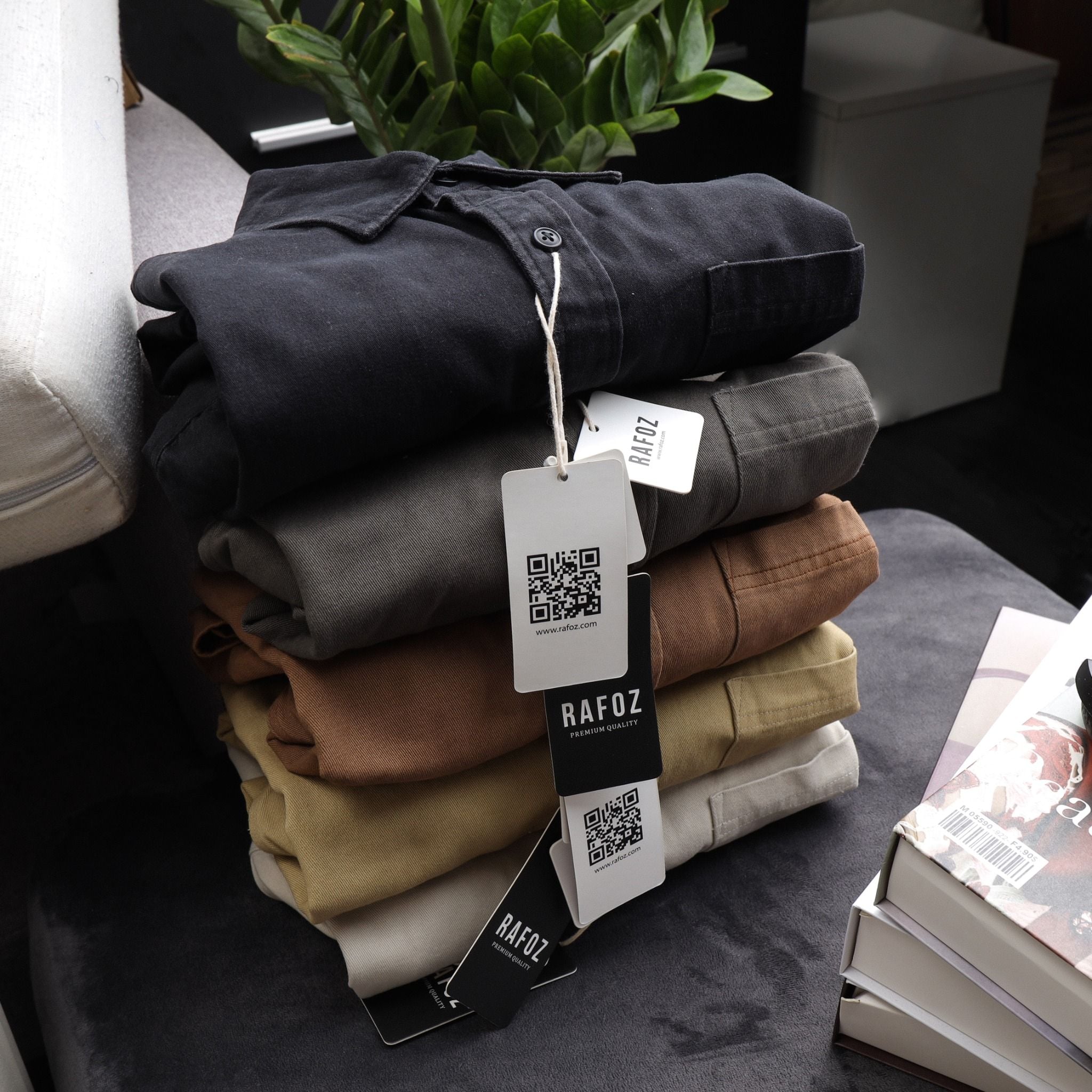  Áo sơ mi Rafoz5 kaki 1 túi - 220216 