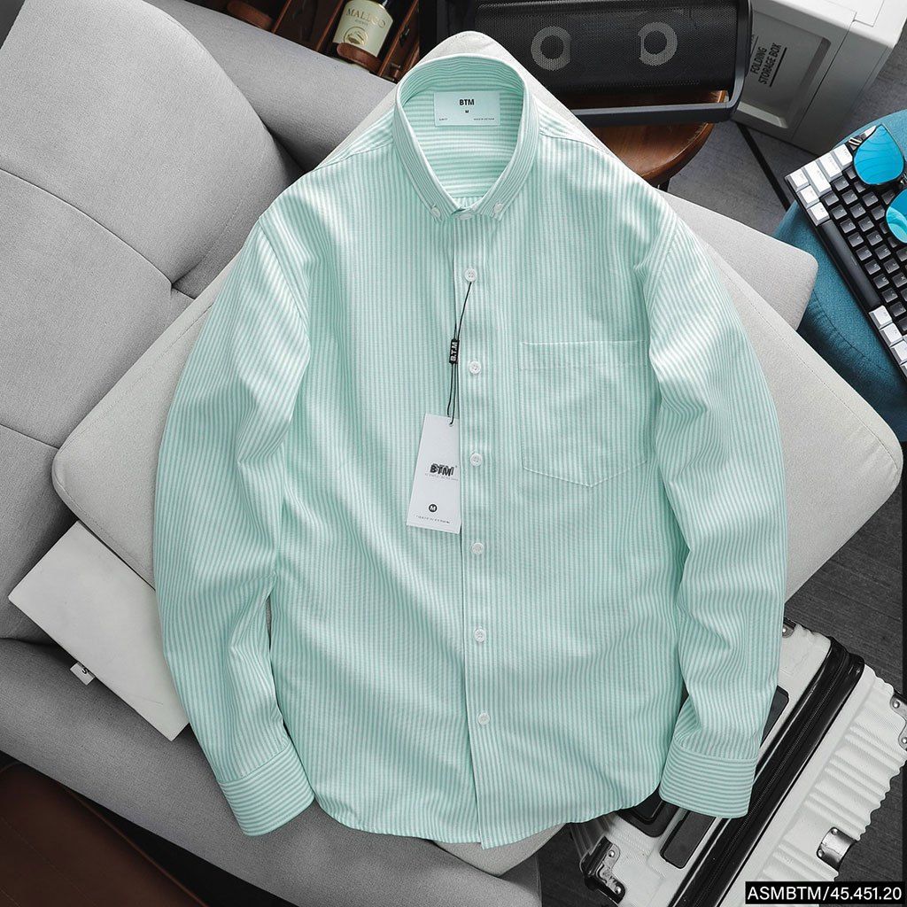 Áo sơ mi DT oxford kẻ sọc BTM 