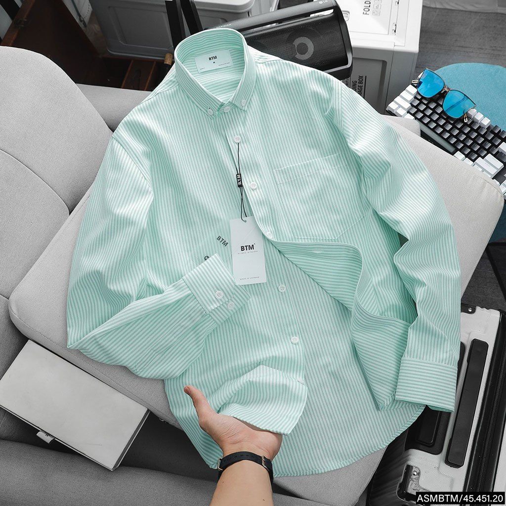  Áo sơ mi DT oxford kẻ sọc BTM 