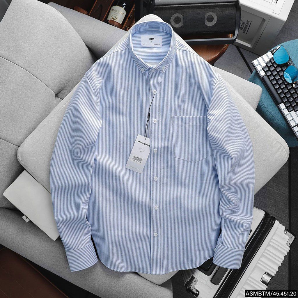  Áo sơ mi DT oxford kẻ sọc BTM 