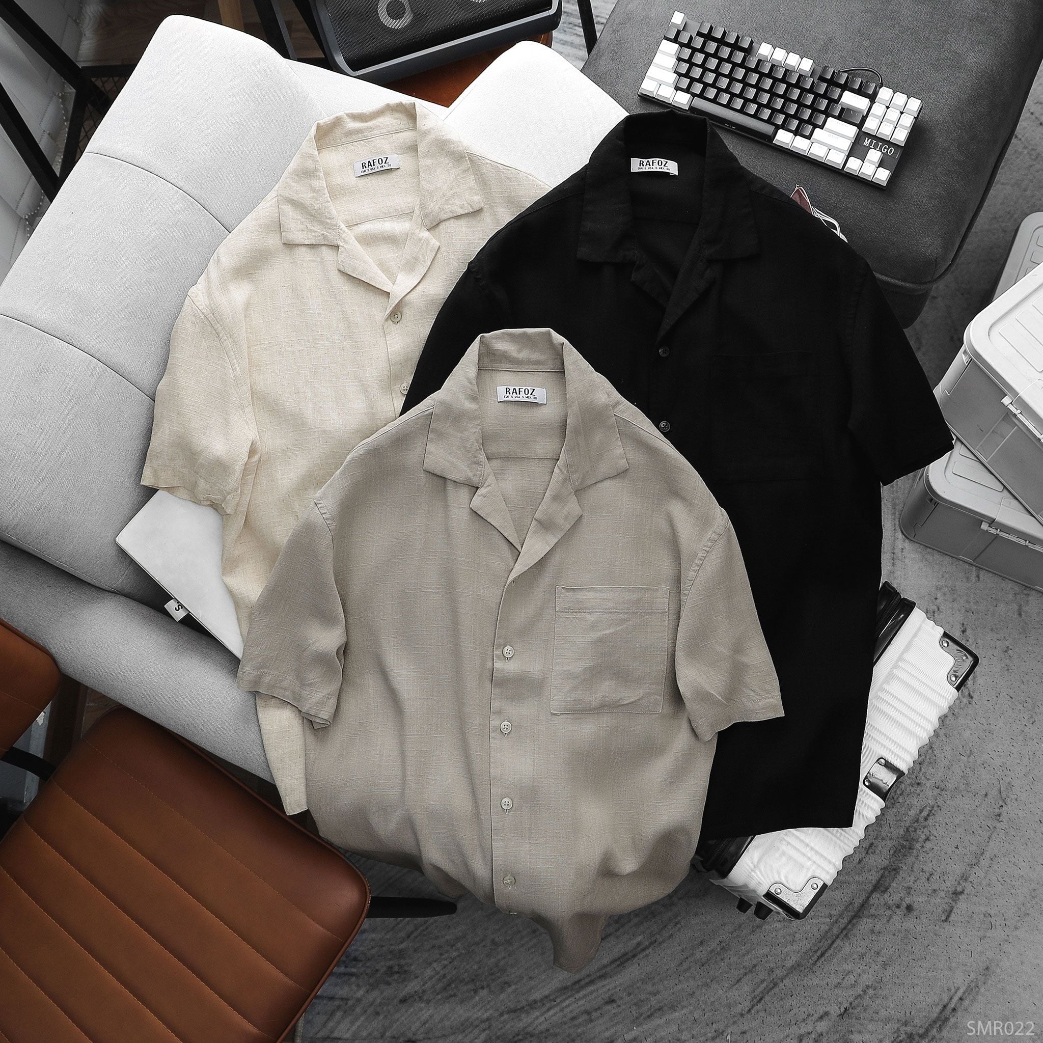  Áo sơ mi cuban linen basic RAFOZ - 022 